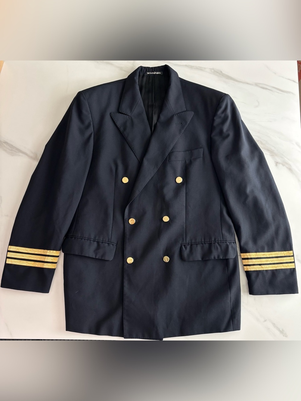 Emidio Tucci Classic Pilot Double-Breasted Navy Men's Blazer Aviation Jacket